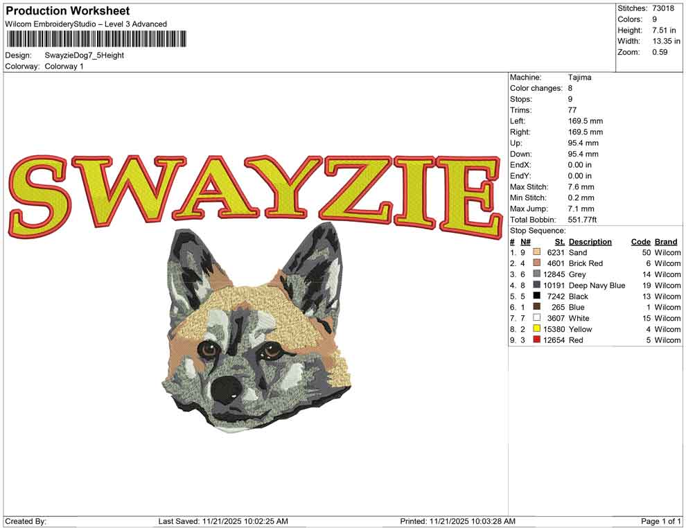 Swayzie Dog