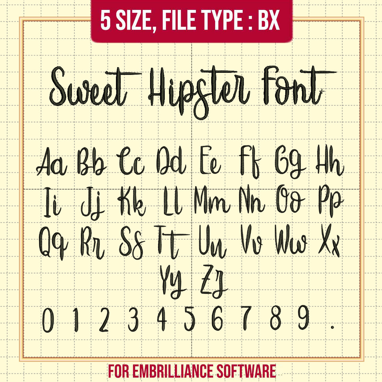 Sweet Hipster Embroidery Font BX