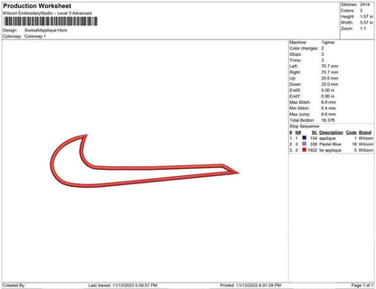 Swoosh Applique