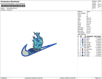 Swoosh Blue  Fire