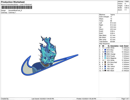 Swoosh Blue  Fire