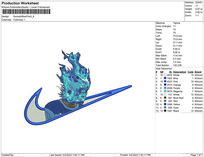 Swoosh Blue  Fire