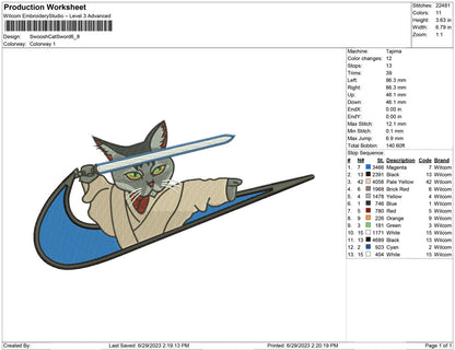 Swoosh Cat with sword
