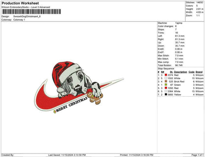 Swoosh Dog Christmas
