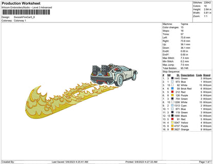 Swoosh Fire Car
