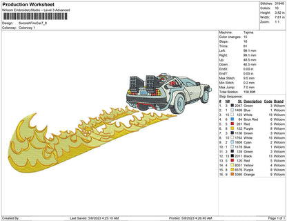 Swoosh Fire Car