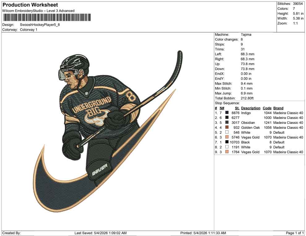 Swoosh Hockey Player