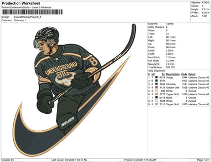 Swoosh Hockey Player