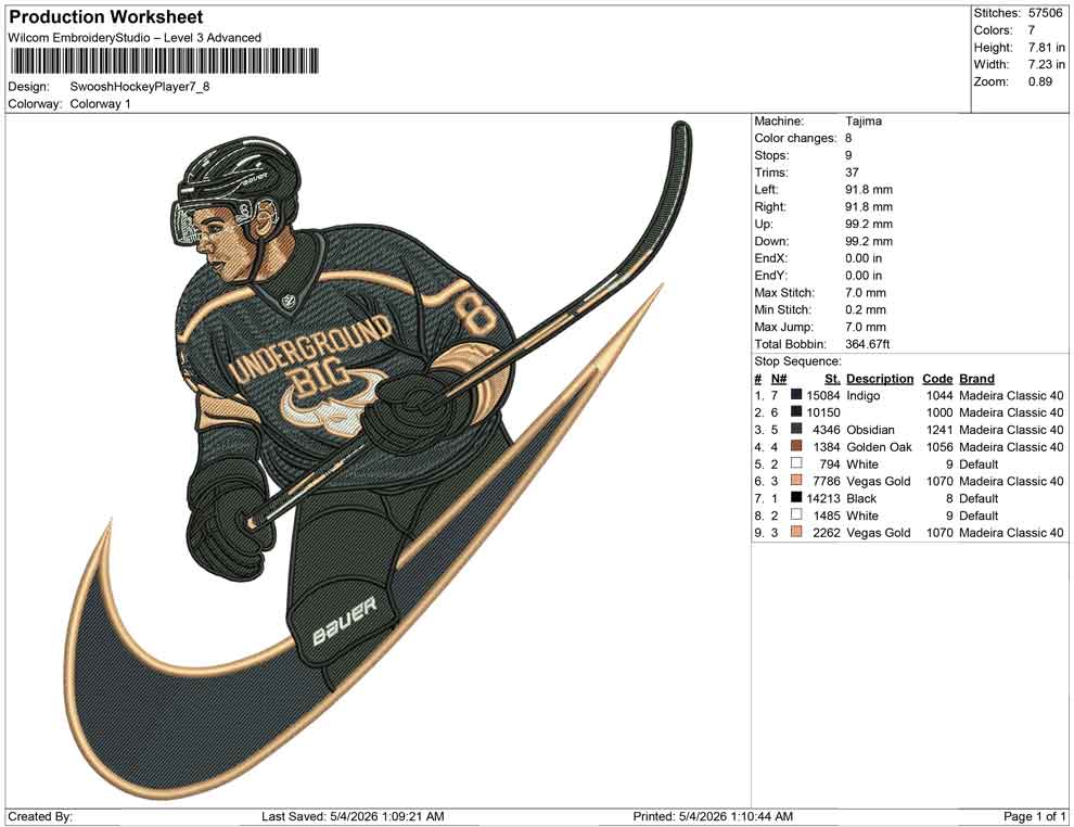Swoosh Hockey Player