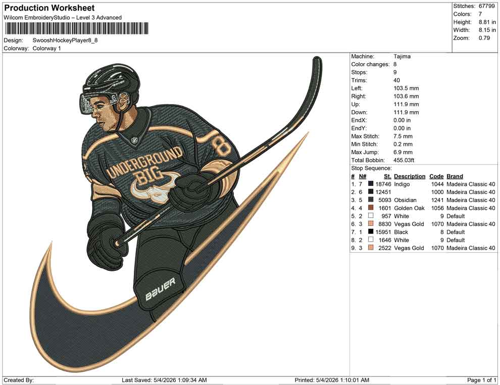 Swoosh Hockey Player