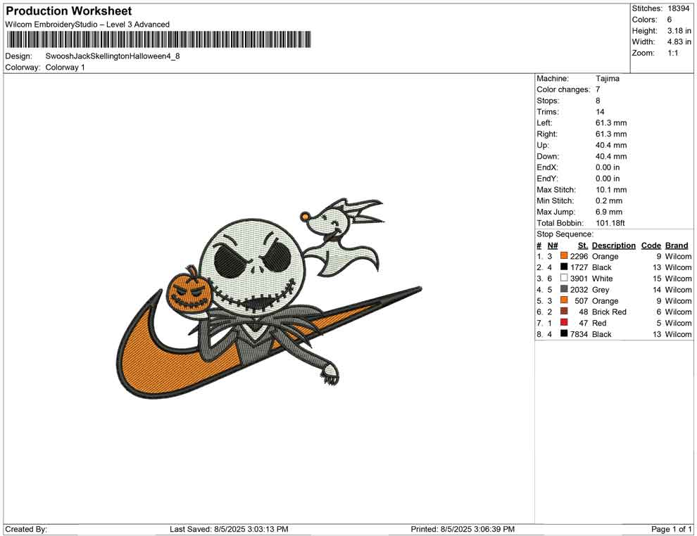 Swoosh Jack Skellington Halloween
