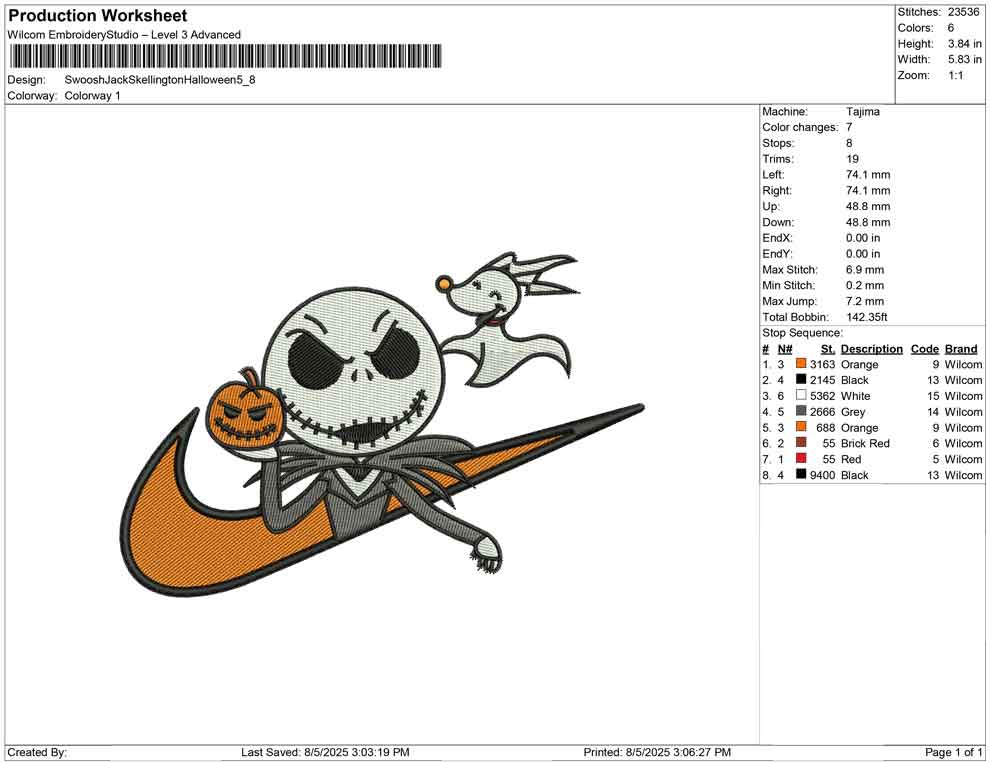 Swoosh Jack Skellington Halloween