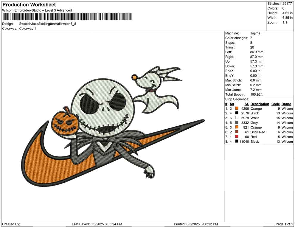 Swoosh Jack Skellington Halloween