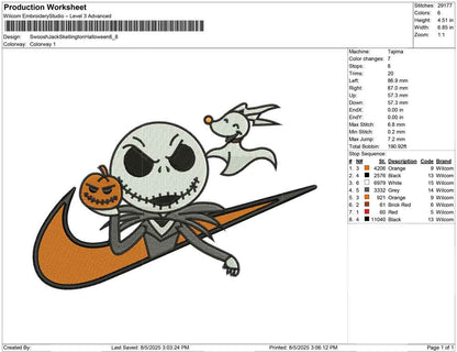 Swoosh Jack Skellington Halloween