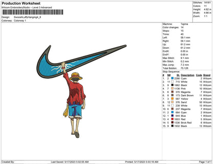 Swoosh Luffy Hanging