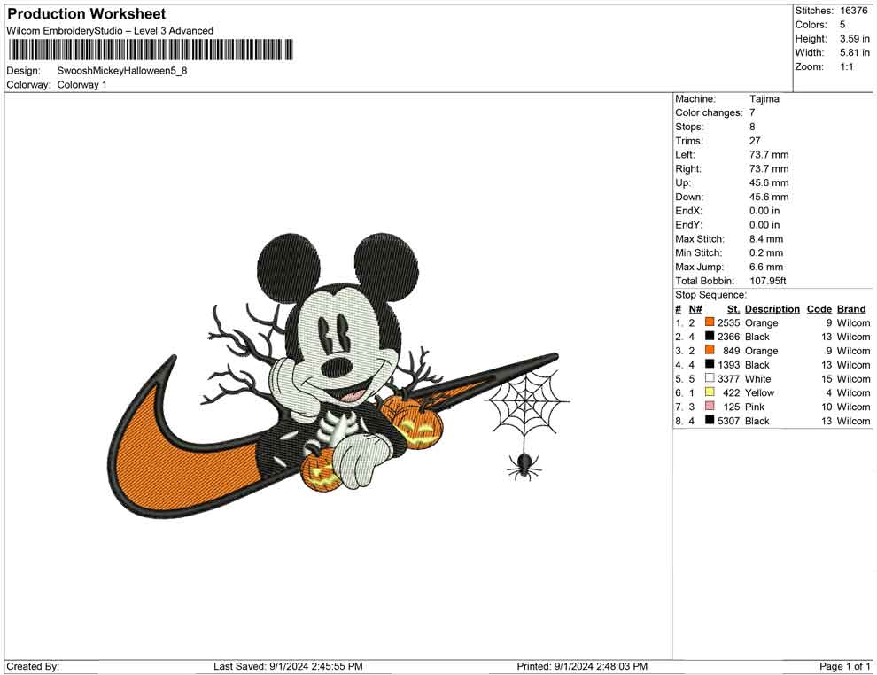 Swoosh Mickey Halloween