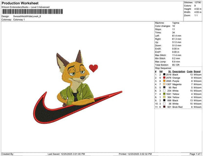 Swoosh Nick Wilde Love