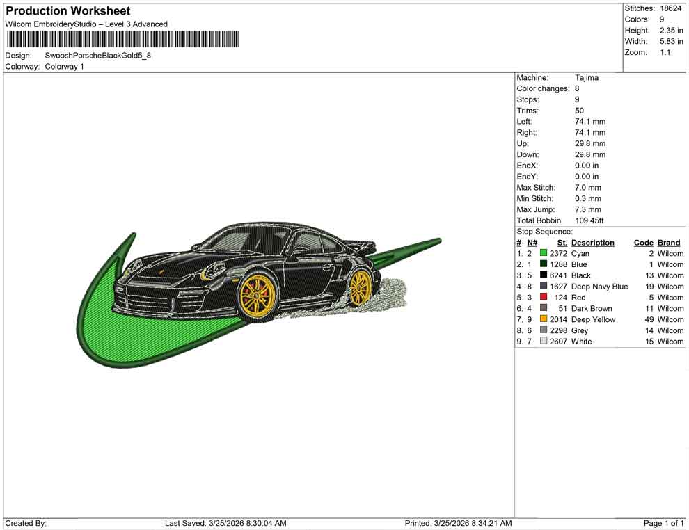 Swoosh Porsche Black gold