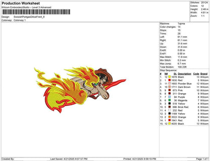 Swoosh Portgas D Ace Fire
