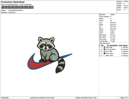 Swoosh Racoon Sit