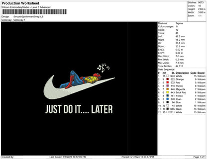 Swoosh Spiderman Sleep
