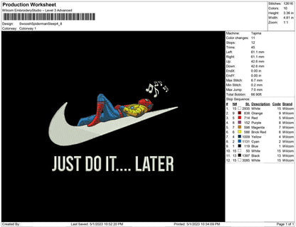 Swoosh Spiderman Sleep