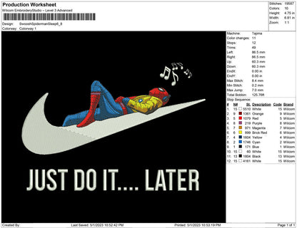 Swoosh Spiderman Sleep