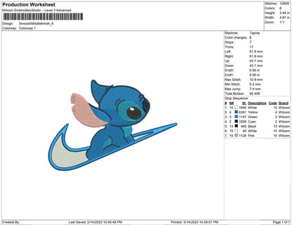 Swoosh Stitch Behind