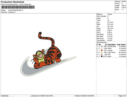 Swoosh Tiger Sleep