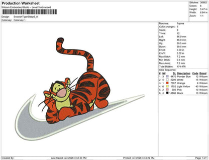 Swoosh Tiger Sleep