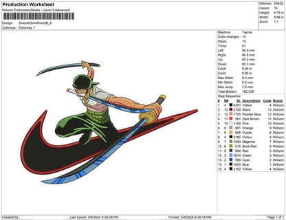 Swoosh Zoro Sword