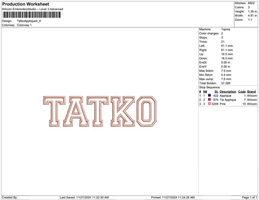 Tatko Applique