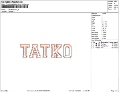 Tatko Applique