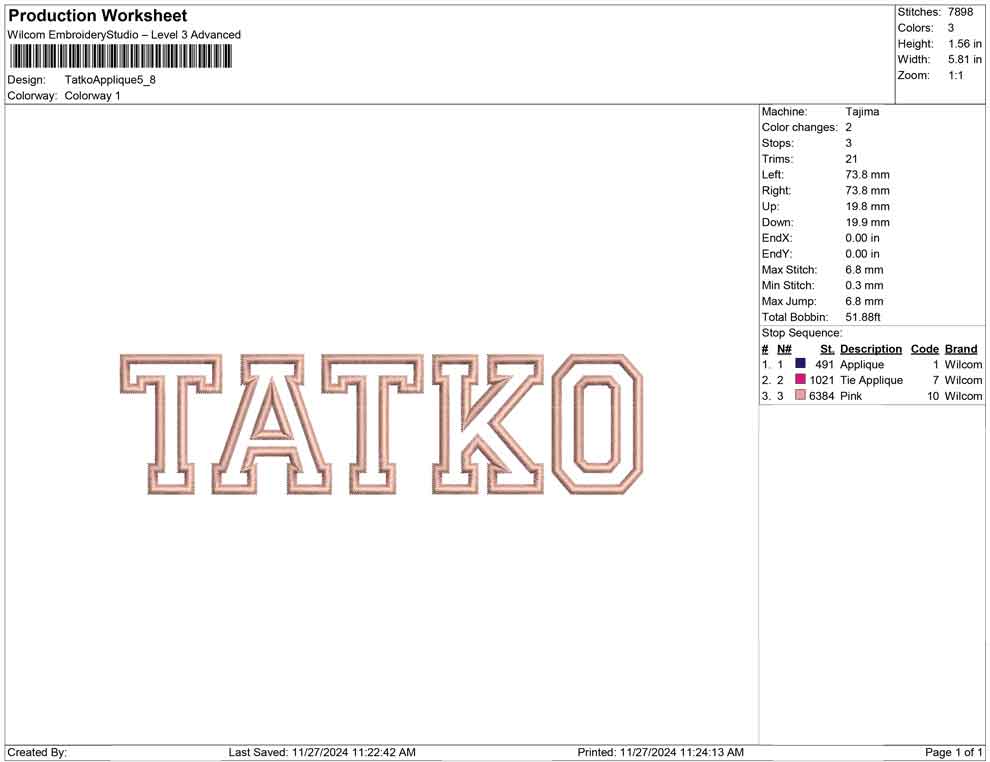 Tatko Applique