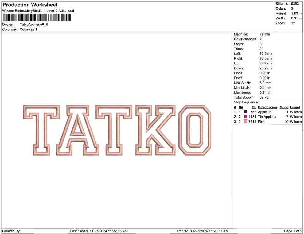 Tatko Applique