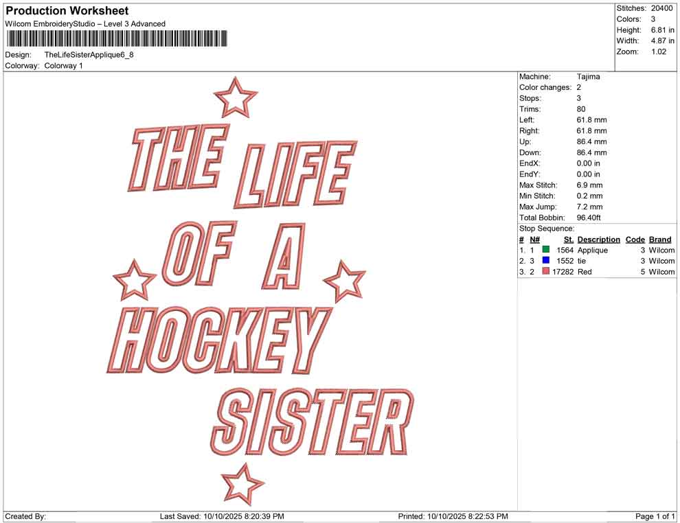 The Life Sister Applique