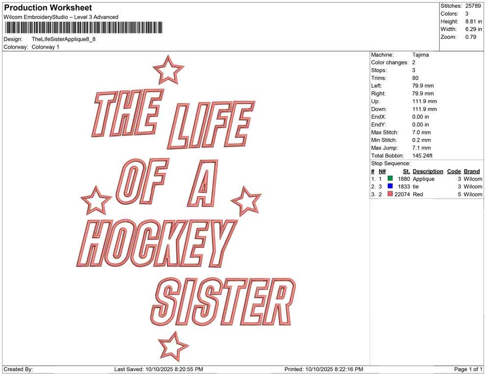 The Life Sister Applique