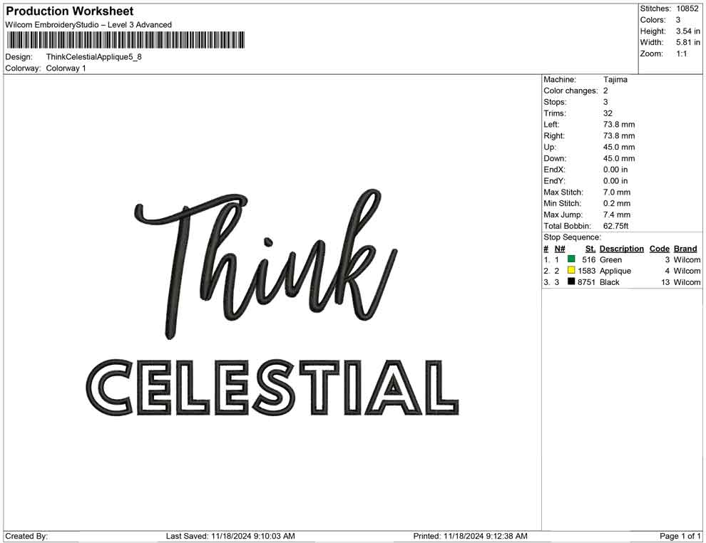 Think Celestial Applique