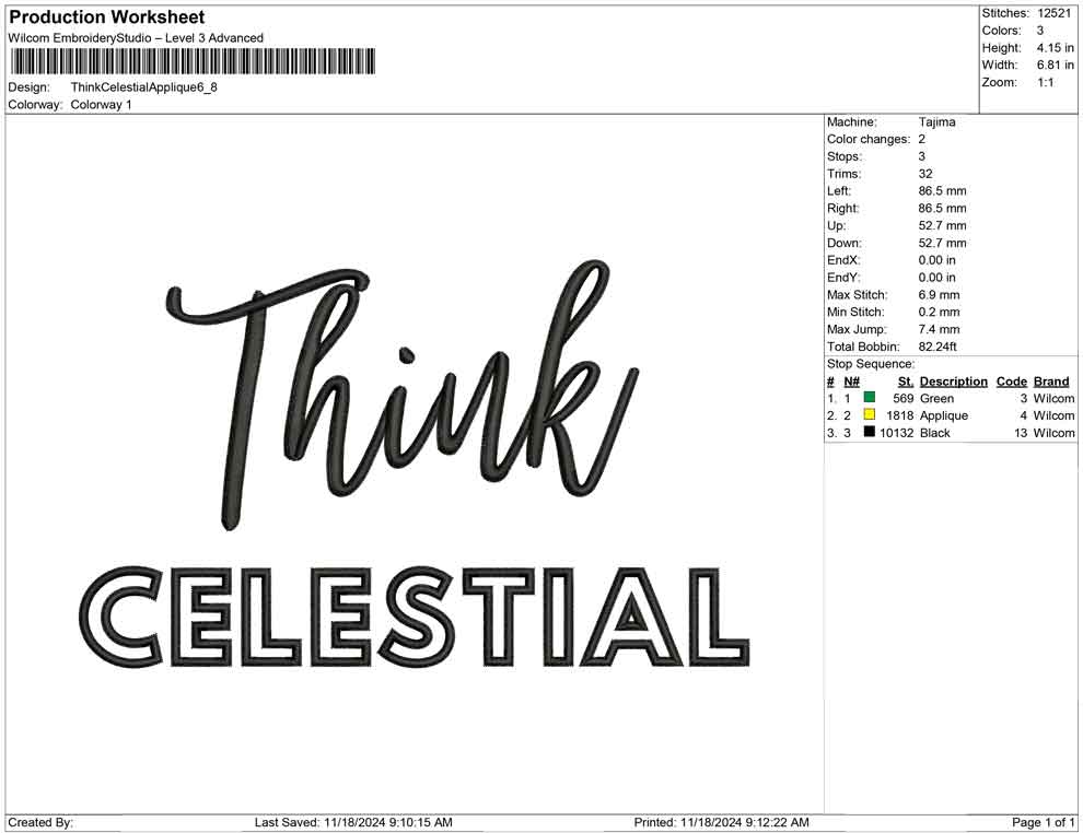 Think Celestial Applique