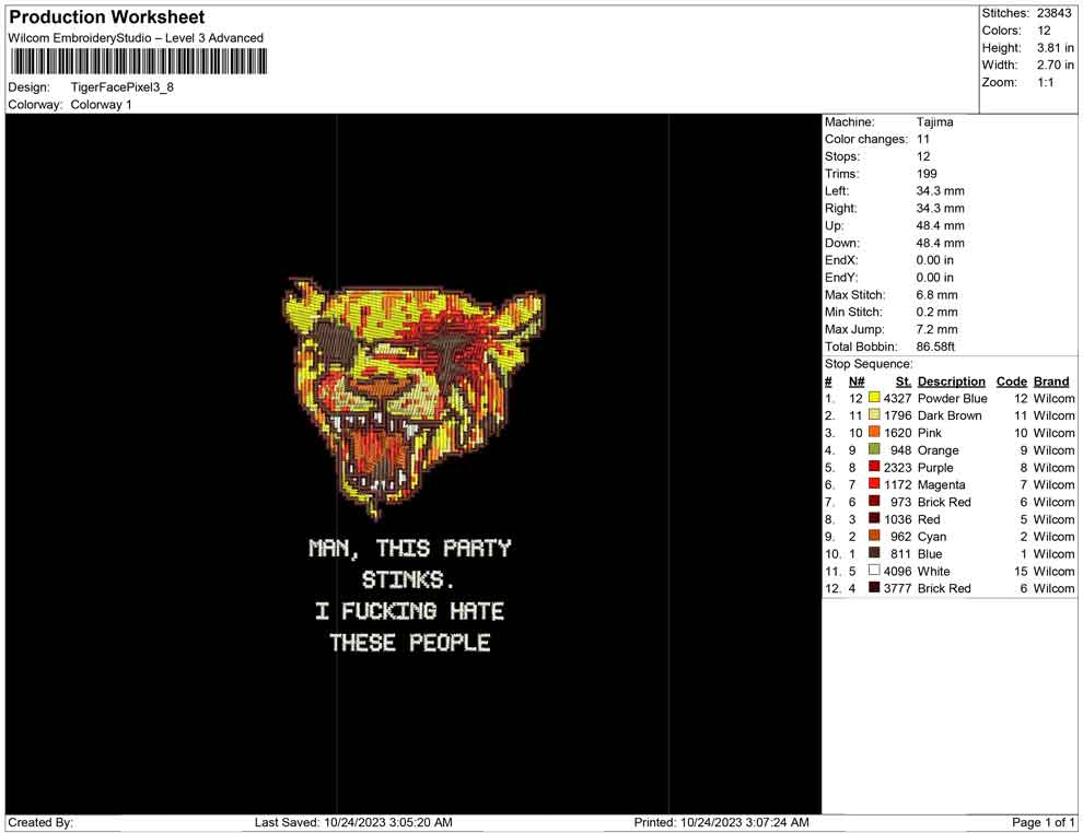 Tiger Face Pixel