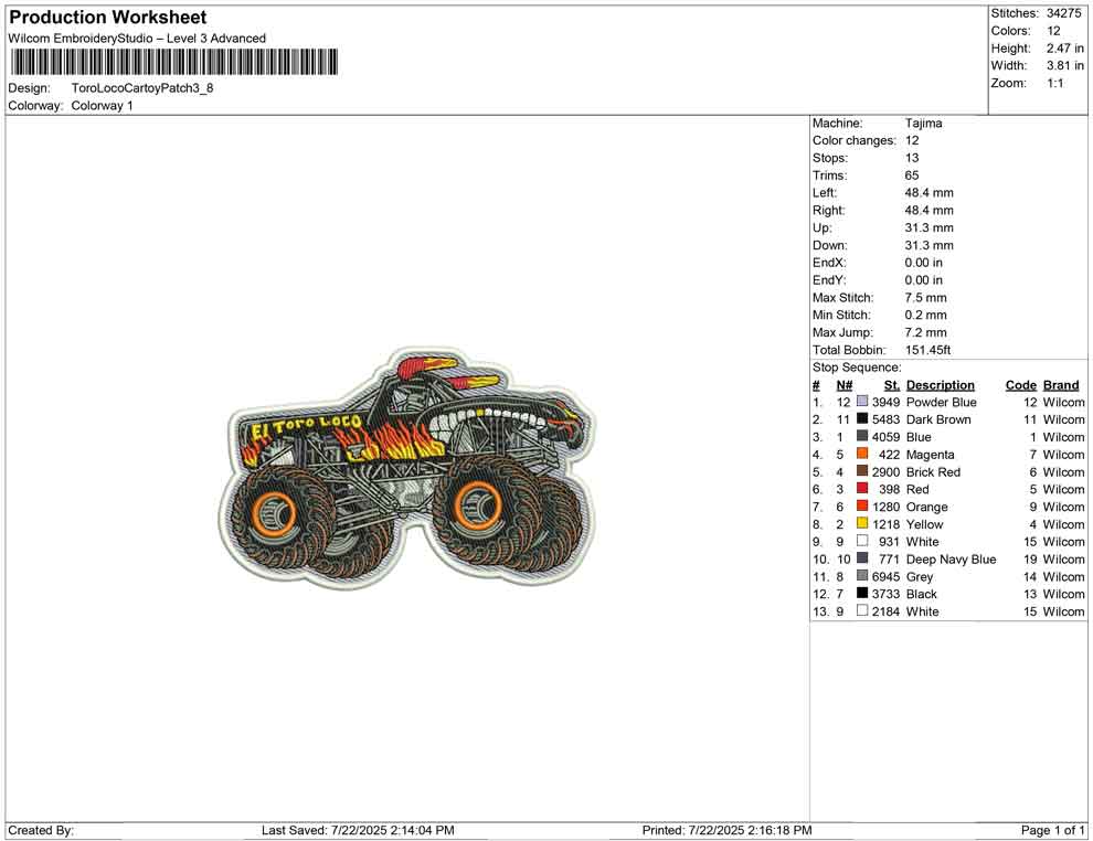 Toro Loco Cartoy Patch