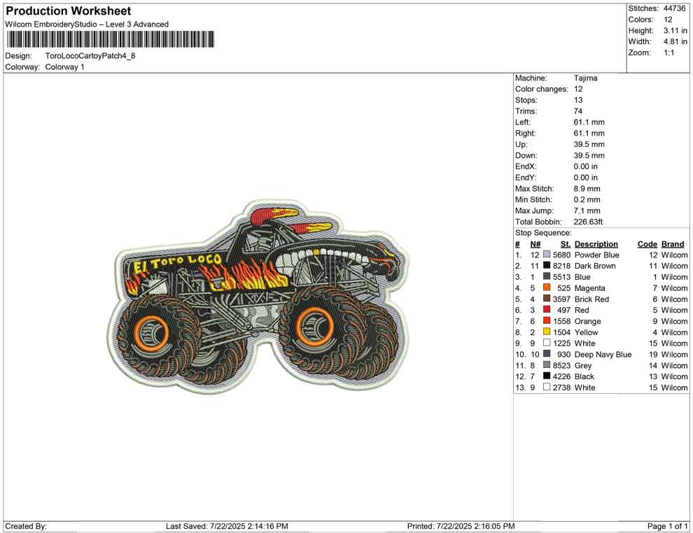 Toro Loco Cartoy Patch