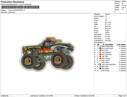 Toro Loco Cartoy Patch