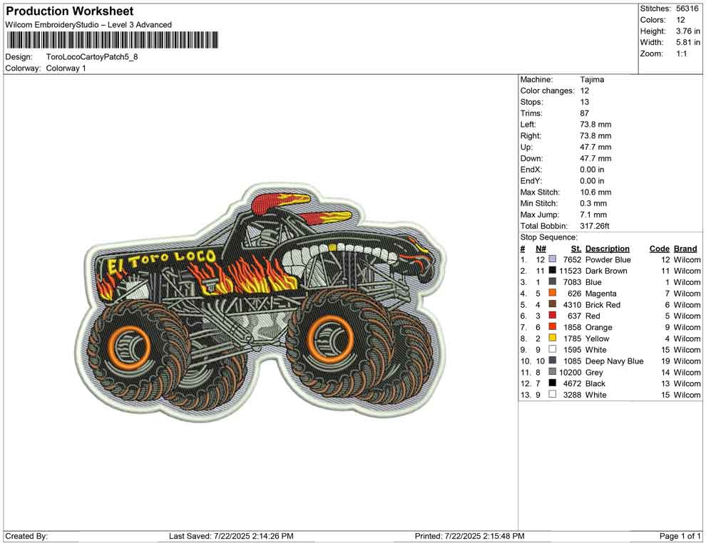 Toro Loco Cartoy Patch