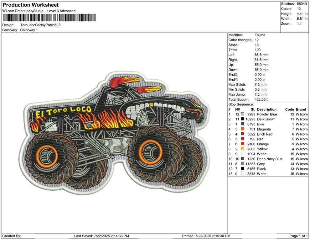 Toro Loco Cartoy Patch
