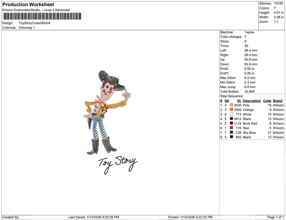 Toy Story Cross Stitch