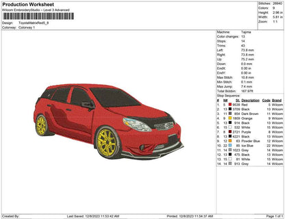 Toyota Matrix red