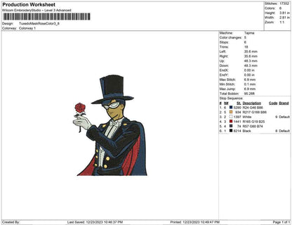 Tuxedo mask rose color