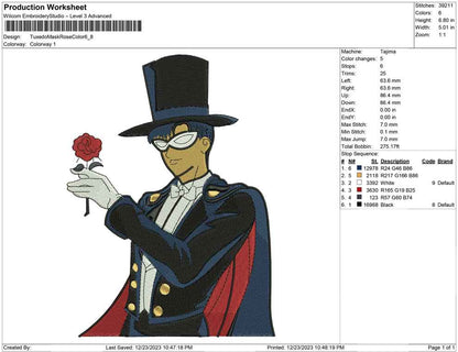 Tuxedo mask rose color