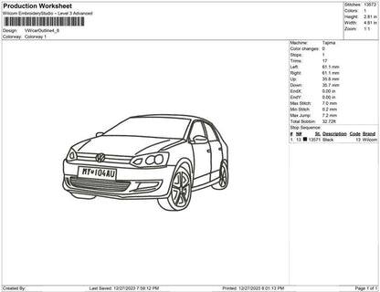 vw Car Outline